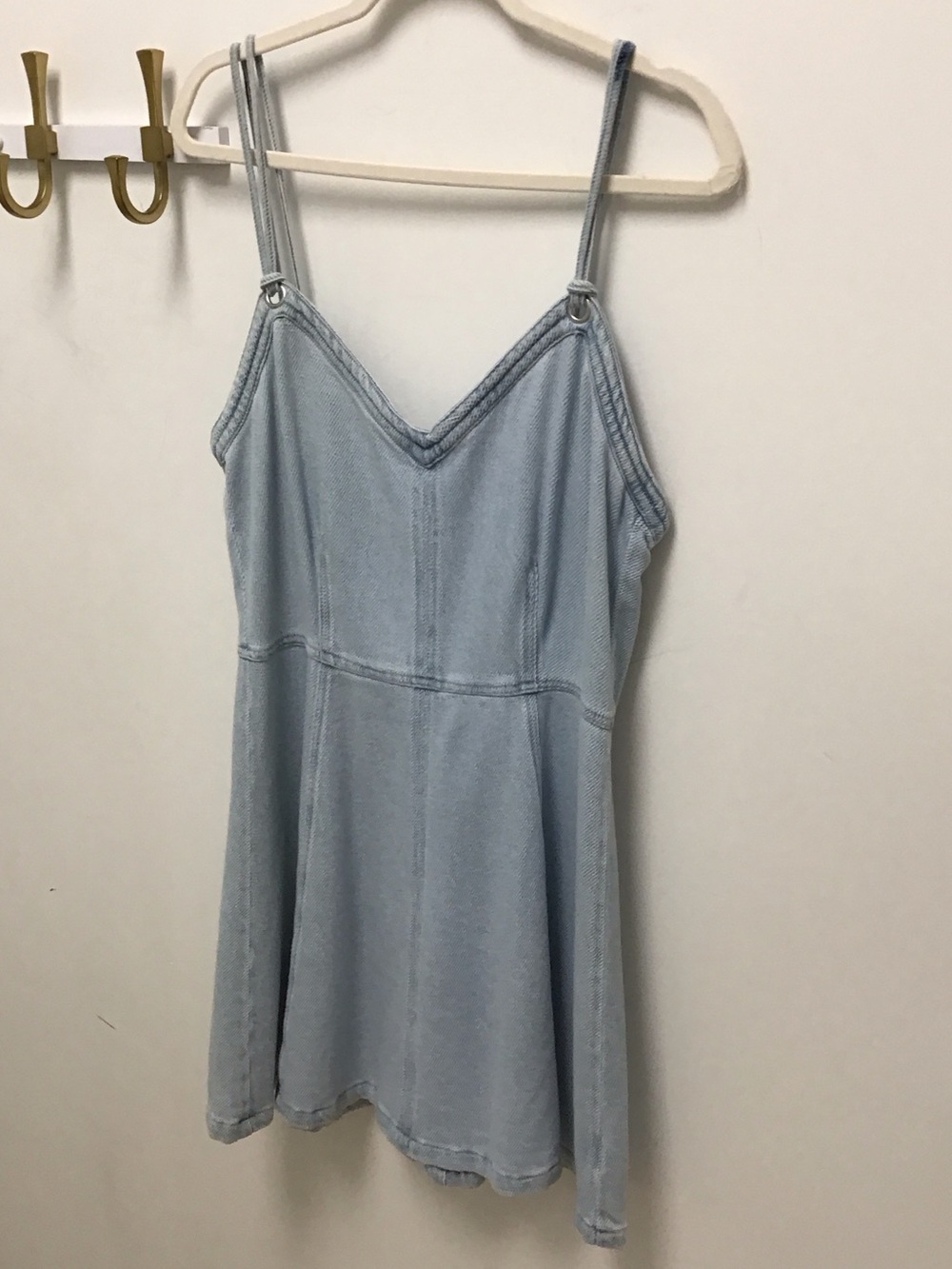Steve Madden Harley Light Blue Denim Slip Dress with Spaghetti Straps